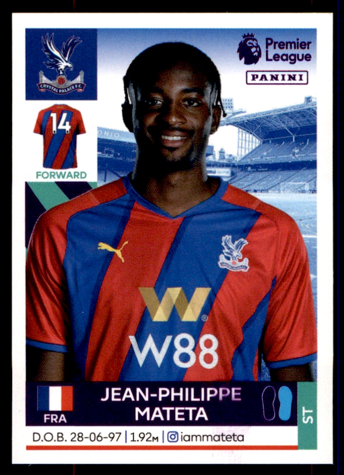 Panini Premier League 2022 22 Jeffrey Schlupp Crystal Palace Sticker Number 212 