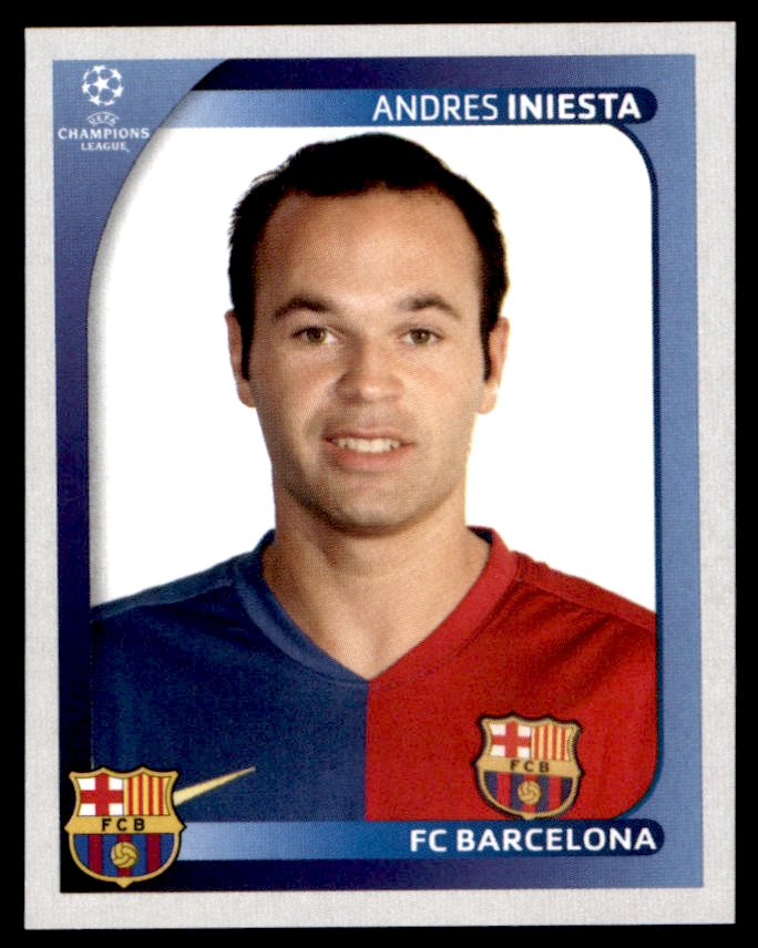 106 Champions League 2008/2009 rare! Panini sticker card Andres Iniesta No 